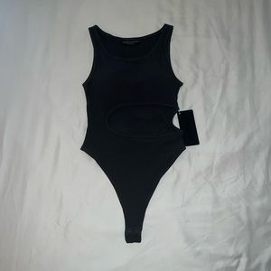 Alphalete Charcoal Grey Bodysuit with Cut Outs